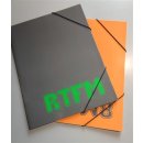 Gummizugmappe Din A4  grau / orange sortiert