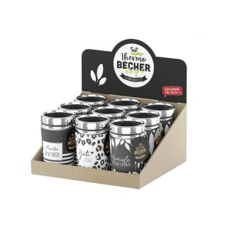 LA VIDA Display Becher Thermo to go Salt&Pepper 240ml 9Stück