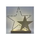 F-H-S Stern 30LED batteriebetr mit Timer Holz u Metall...