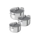 NINJA Topfset 3teilig Edelstahl mit Glasdeckeln (ø...