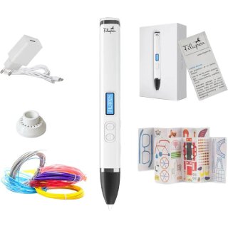 Filapen® Premium 3D Stift Weiss mit 5 Filamenten und Schablonen