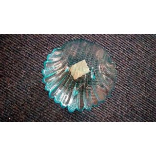 Schale-Glas Muschel blau 14&times;4,5 cm