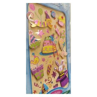 Sticker-3D "Party" 18 Stück Sticker  Glanzsticker 3D Handmade Art Giraffe Stickerbogen 15*8 cm
